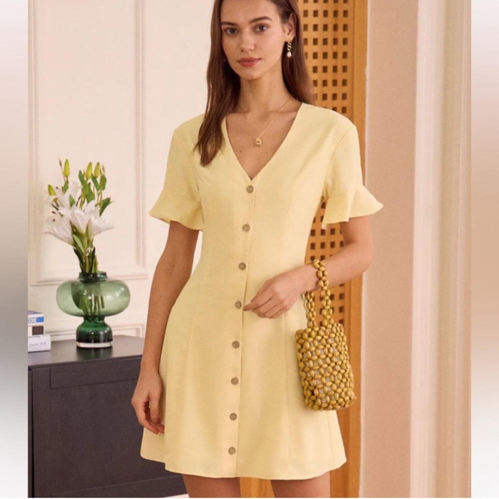 Yellow Button-Down Dress